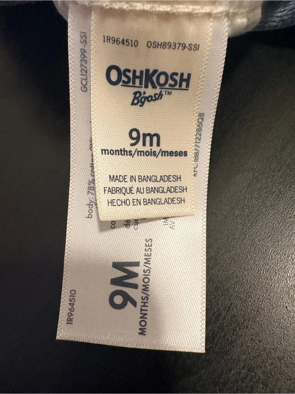 OshKosh B'gosh Denim Bib & White Eyelet Baby Girl Romper Dress